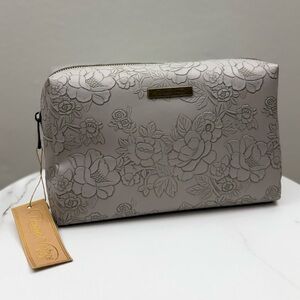 Revive Vintage Vegan Embossed Floral Makeup Bag
